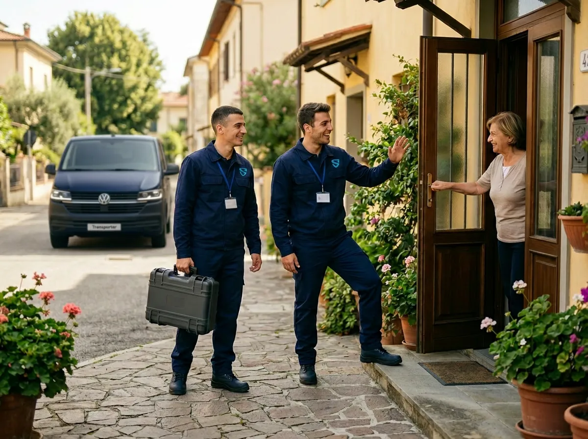 Tecnici Spadhausen accolti a domicilio da una cliente
